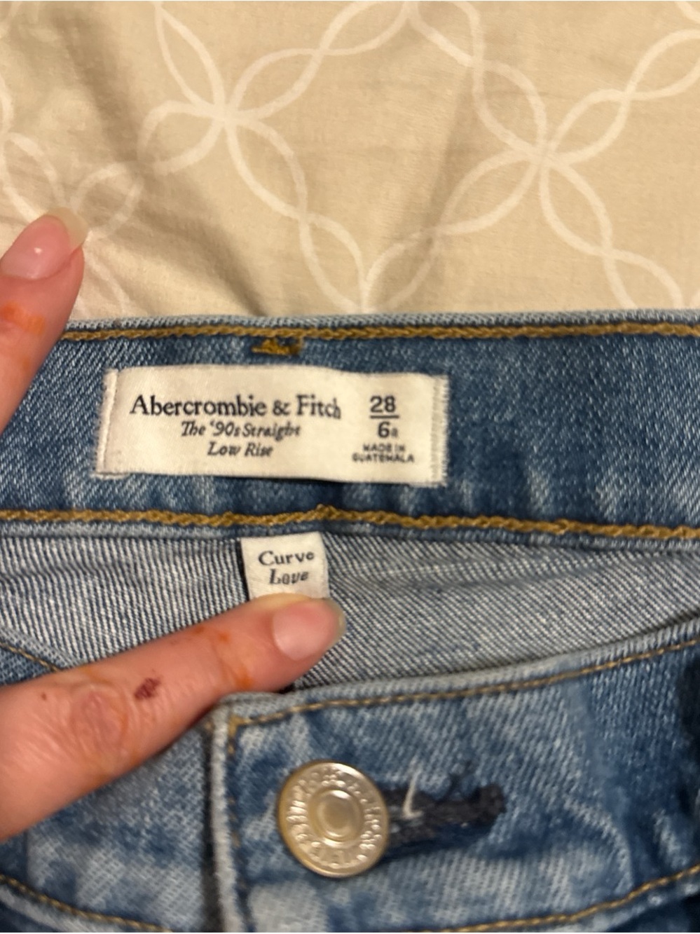 Abercrombie & Fitch Women's Light Blue Straight Low-Rise Jeans